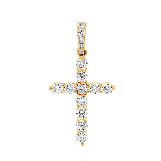 Claw Set Cross with Diamond Bail