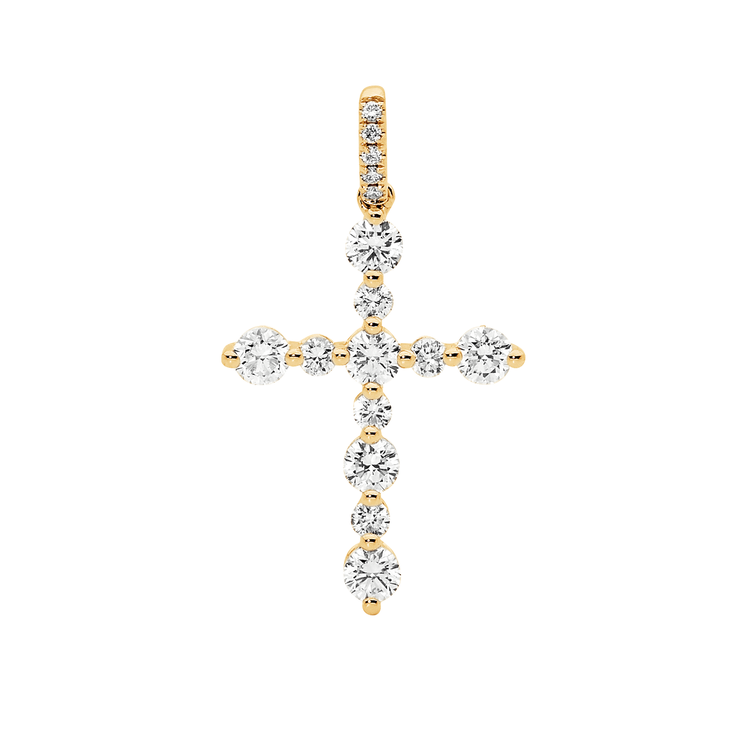 Brilliant-Cut Diamond Cross Pendant