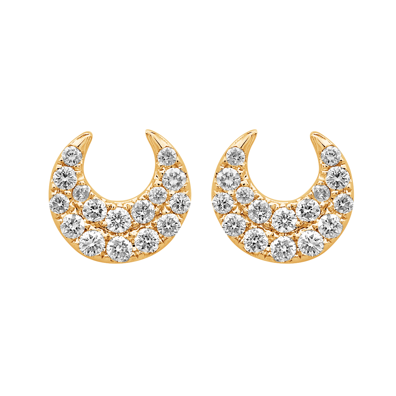 DOUBLE ROW CRESCENT MOON STUDS