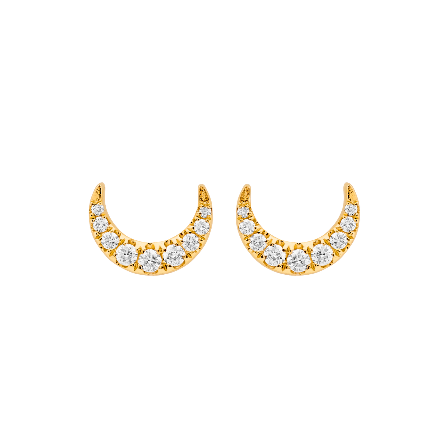 Crescent Moon Studs