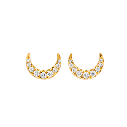 Crescent Moon Studs