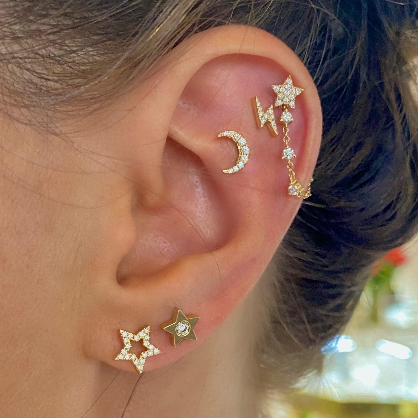 Stardust Drop Chain Earrings