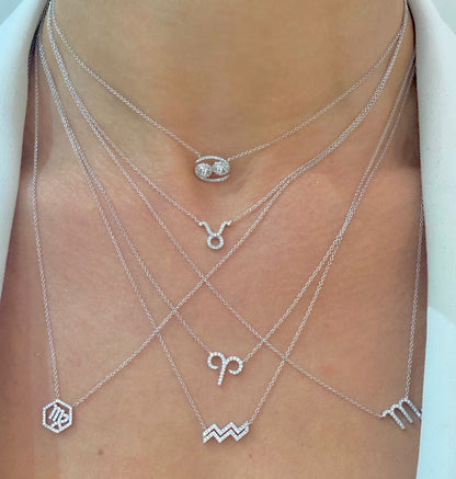 Zodiac Sign Diamond Necklace