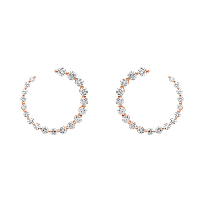 Spiral Tension Set Diamond Hoops