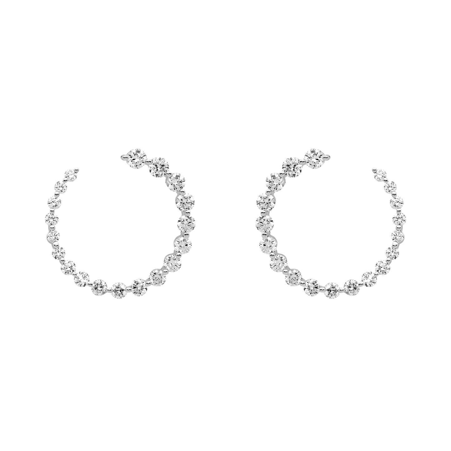 Spiral Tension Set Diamond Hoops