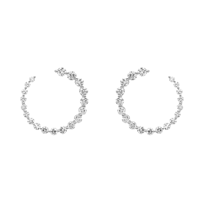 Spiral Tension Set Diamond Hoops