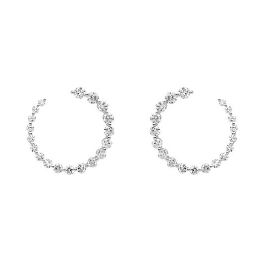 Spiral Tension Set Diamond Hoops