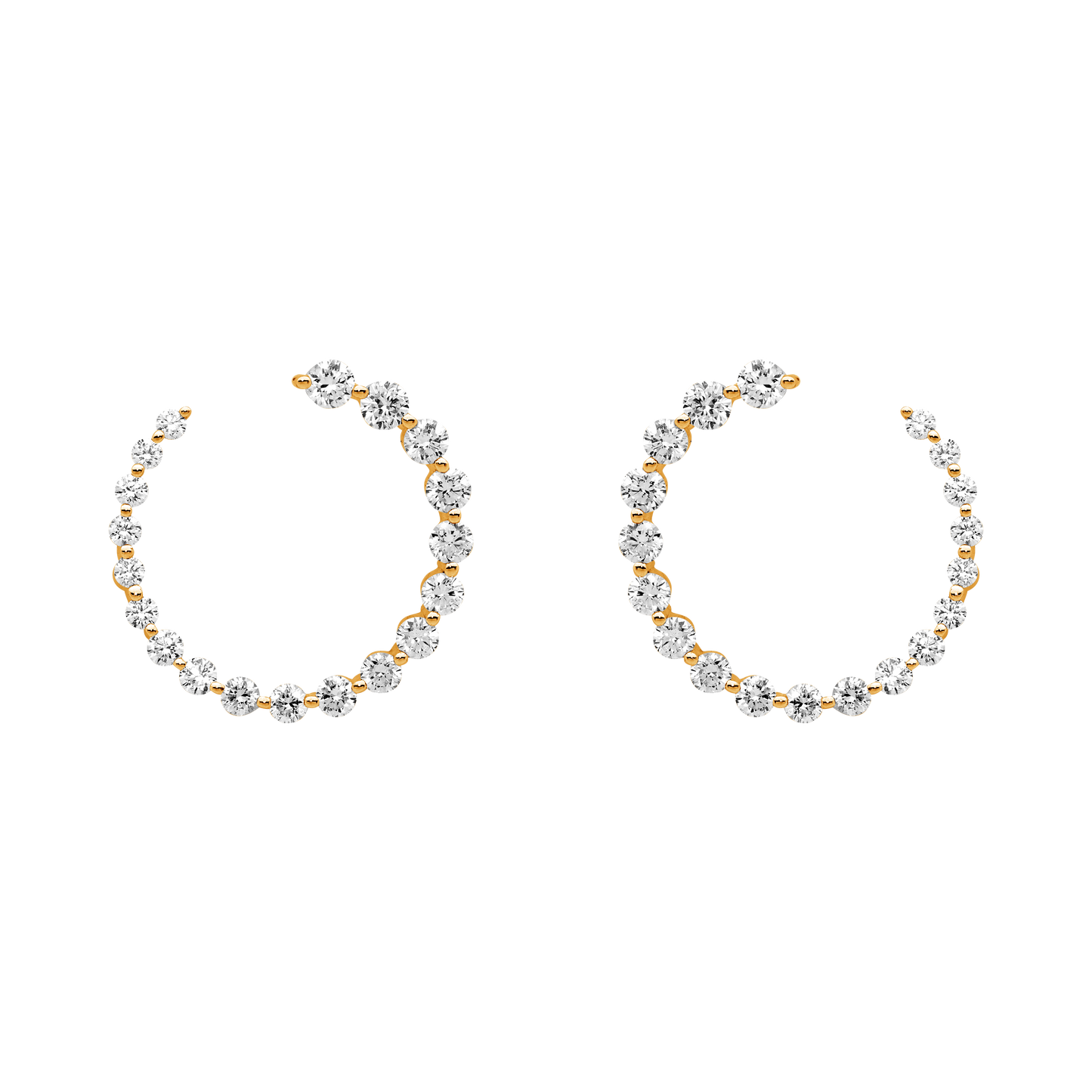 Spiral Tension Set Diamond Hoops