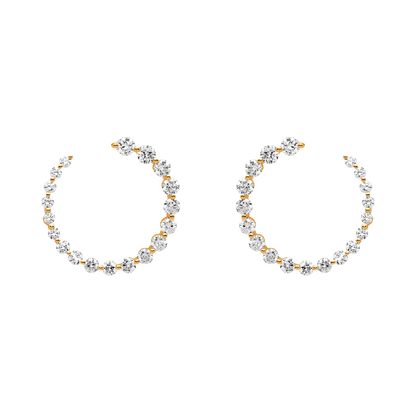 Spiral Tension Set Diamond Hoops