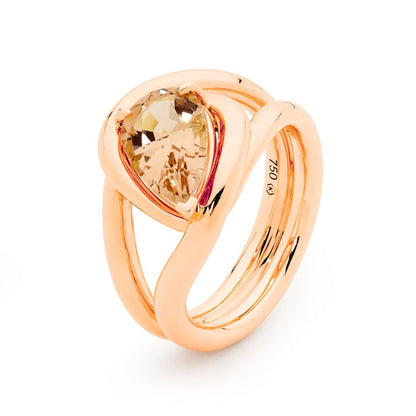 Morganite and 18k Gold Dress Rings | House of K'dor Sydney Morganite and 18k Gold Dress Rings | House of K'dor Sydney