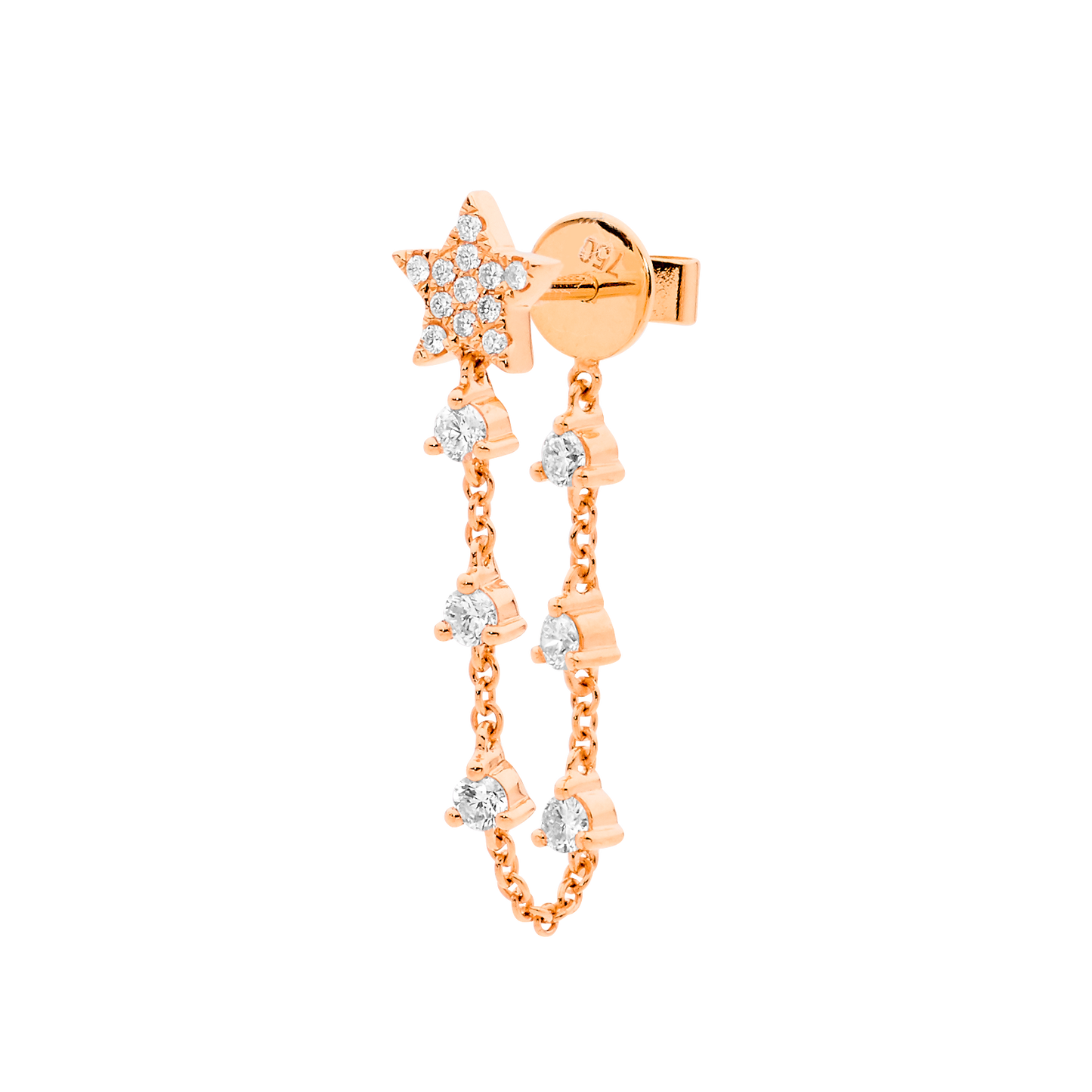 Stardust Drop Chain Single Earring