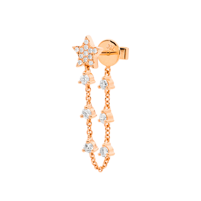 Stardust Drop Chain Single Earring