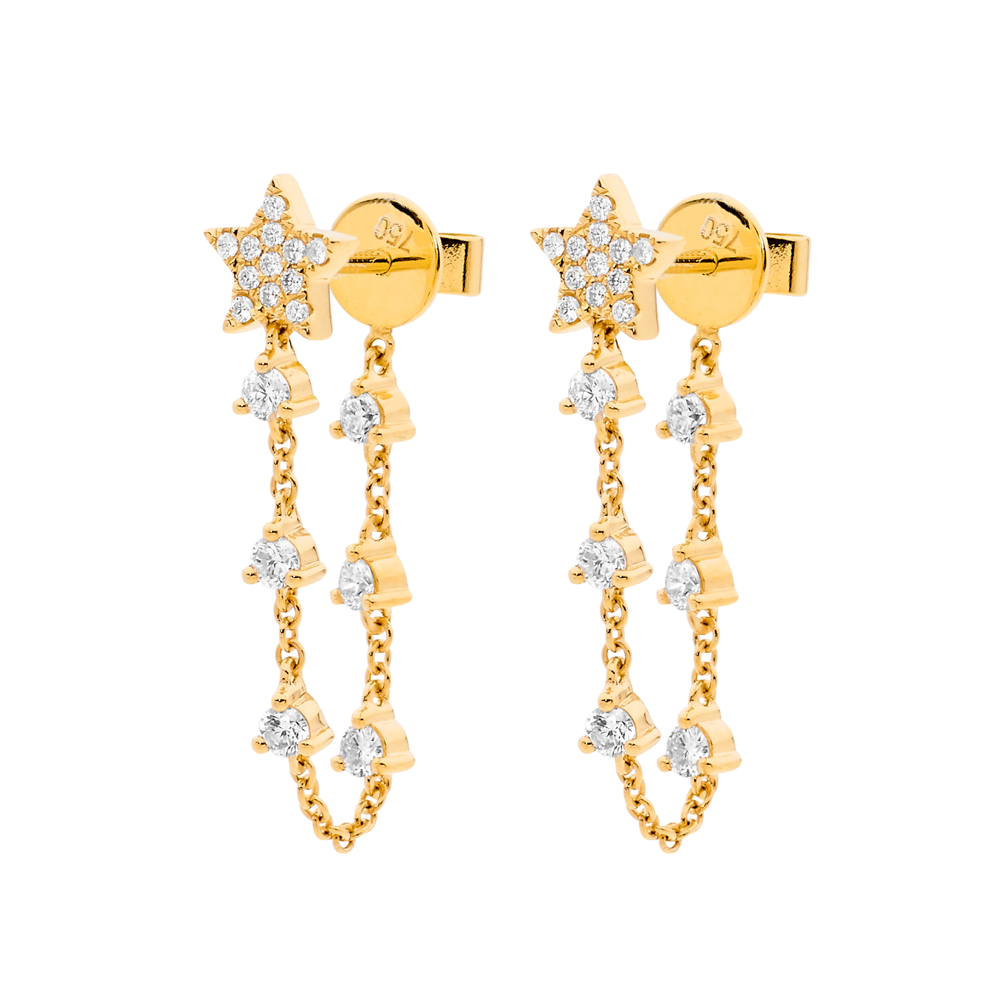 Stardust Drop Chain Earrings