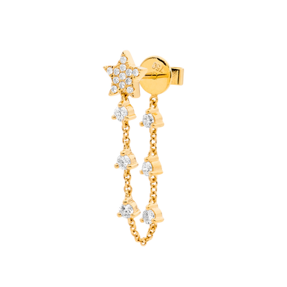 Stardust Drop Chain Single Earring