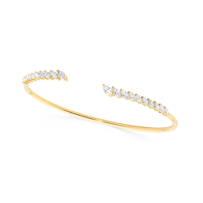 Marquise Diamond Open Cuff Bangle