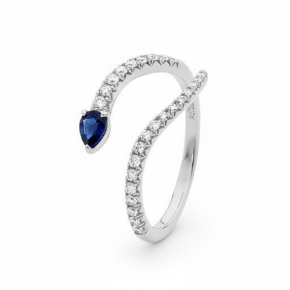 Pear Shape Sapphire & Diamond Ring
