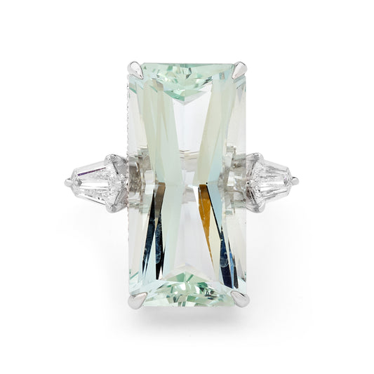 Aqua Cocktail Diamond Ring