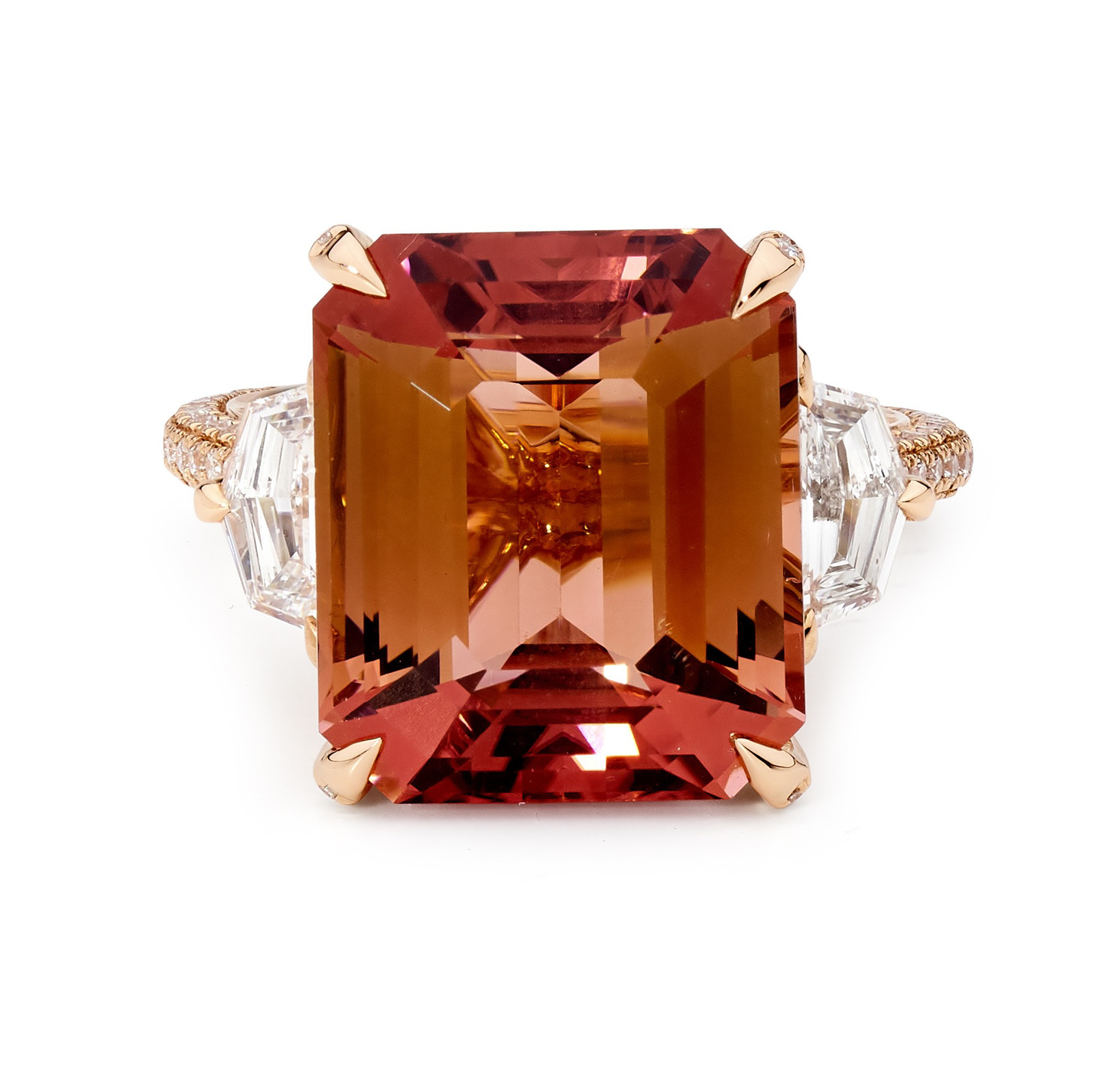 Rich Rose Tourmaline & Diamond Ring