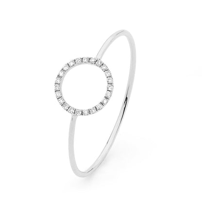 Petite Diamond Circle Silhouette Ring
