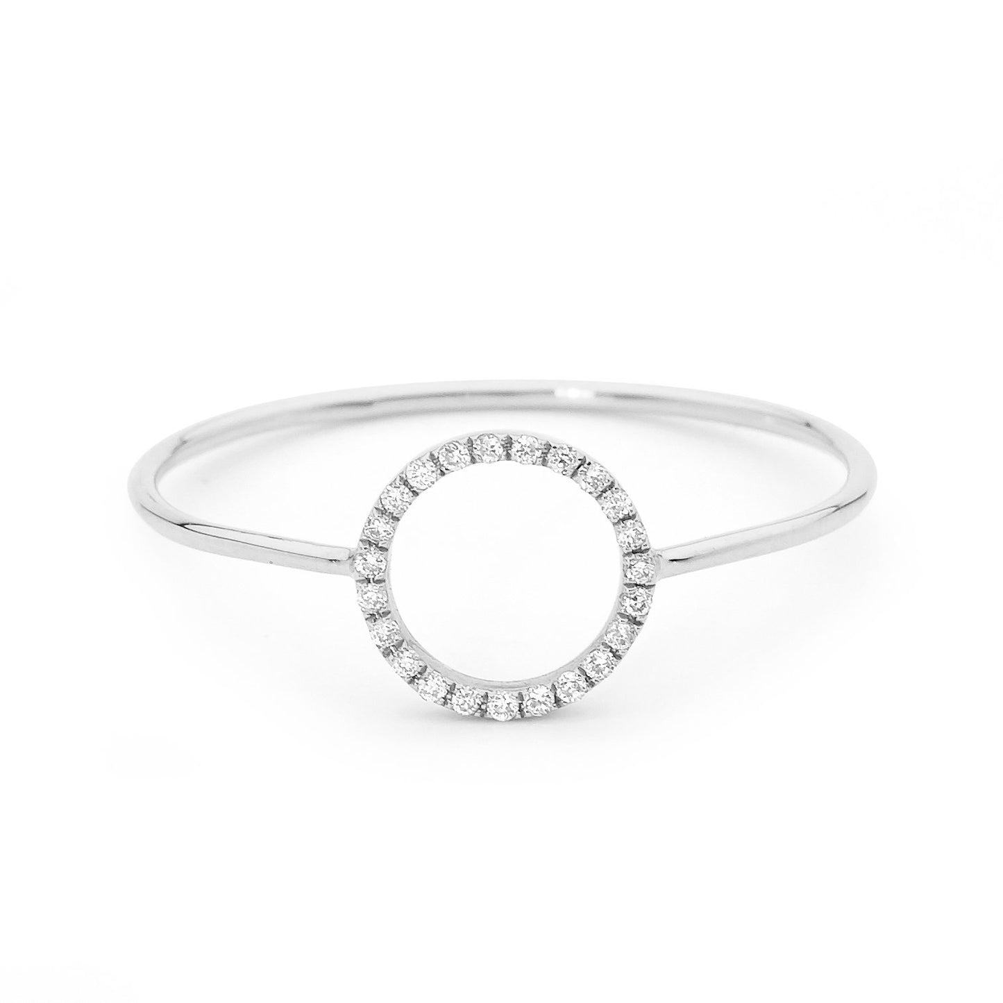 Petite Diamond Circle Silhouette Ring
