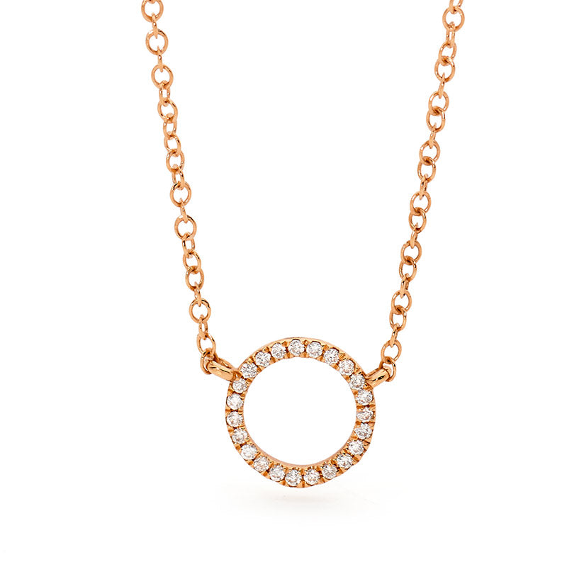Round Halo Diamond Necklace
