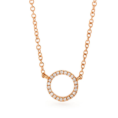 Round Halo Diamond Necklace