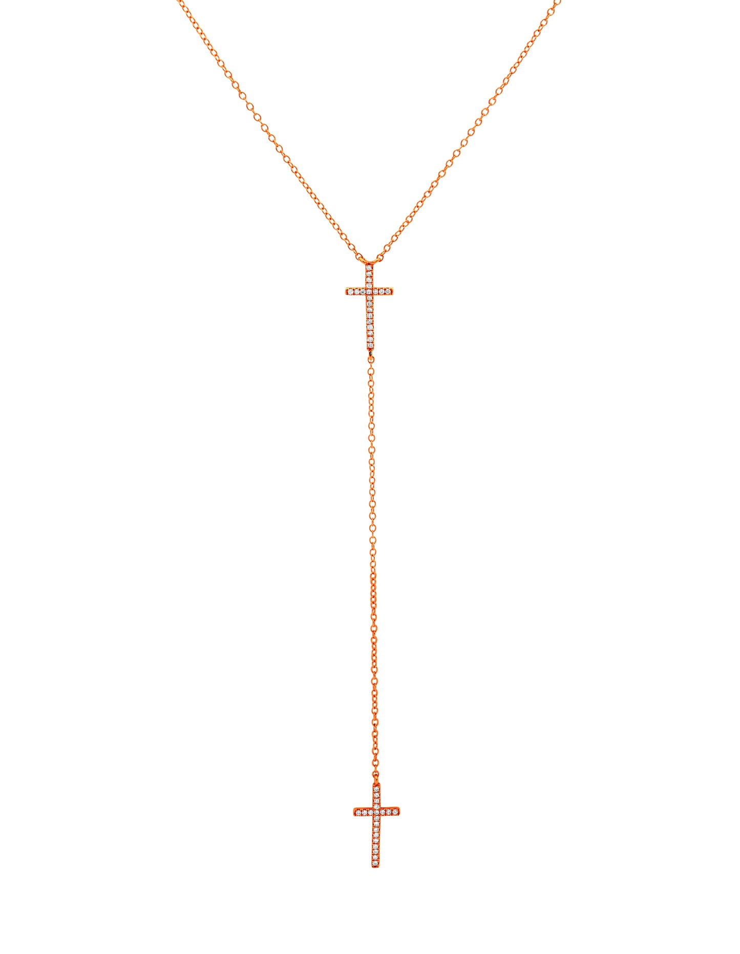 Diamond Drop Cross Necklace