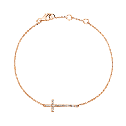 Fine Cross Diamond Bracelet - Main Image