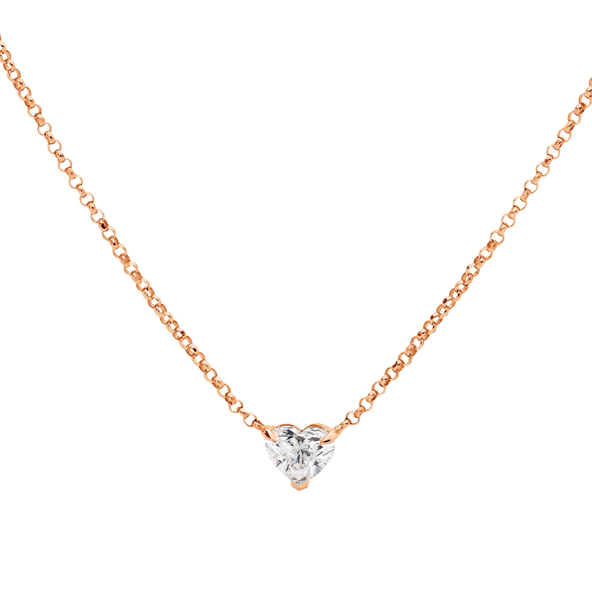 Solitaire Heart Diamond Necklace - Main Image