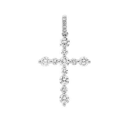 Brilliant-Cut Diamond Cross Pendant