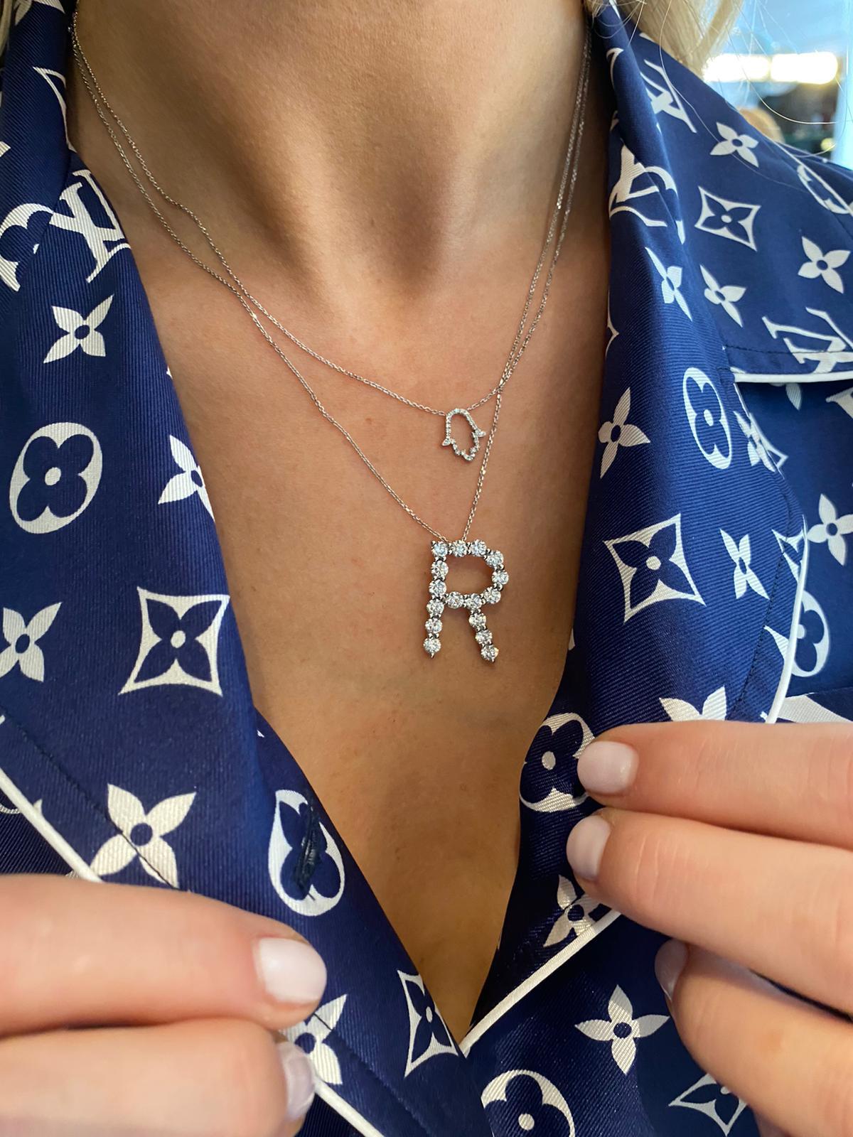 Statement Diamond Initial Necklace