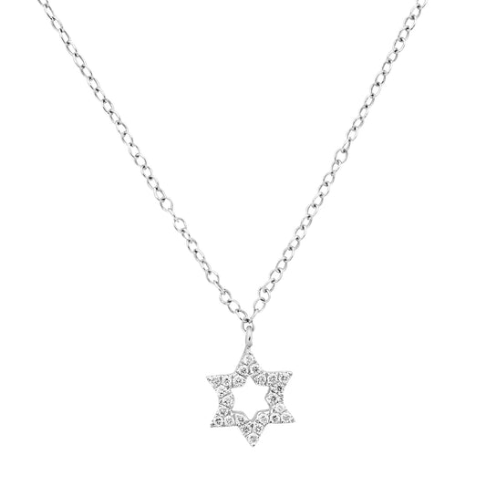 Star of David Diamond and Gold Necklace