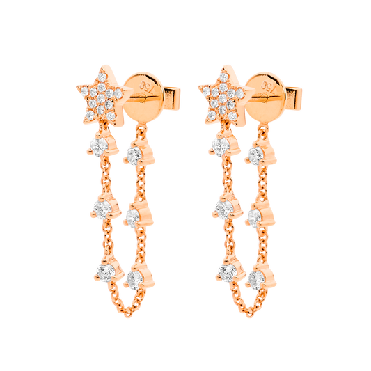 Stardust Drop Chain Earrings