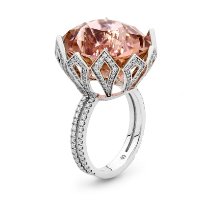 Rose Tourmaline & Diamond Ring