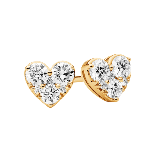 CLUSTER HEART STUDS